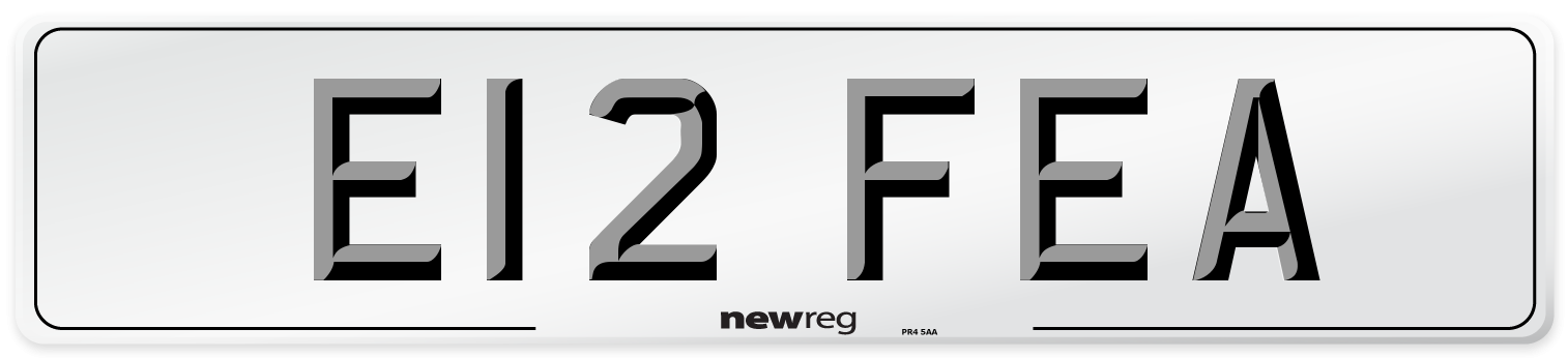 E12 FEA Number Plate from New Reg